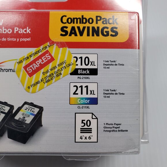 Canon 210XL Black 211XL Color & Photo Paper Set 2973B004 Genuine OEM Sealed Box - Picture 5 of 7